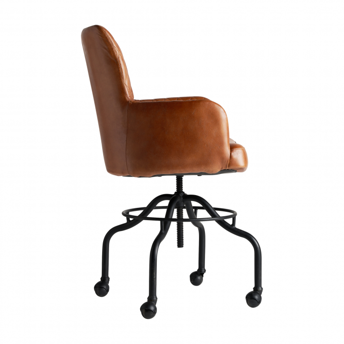 Scaun birou vintage piele maro|Scaune functionale [3]