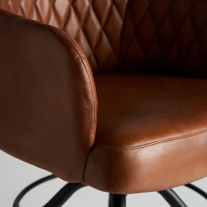 Scaun birou vintage piele maro|Scaune functionale [6]