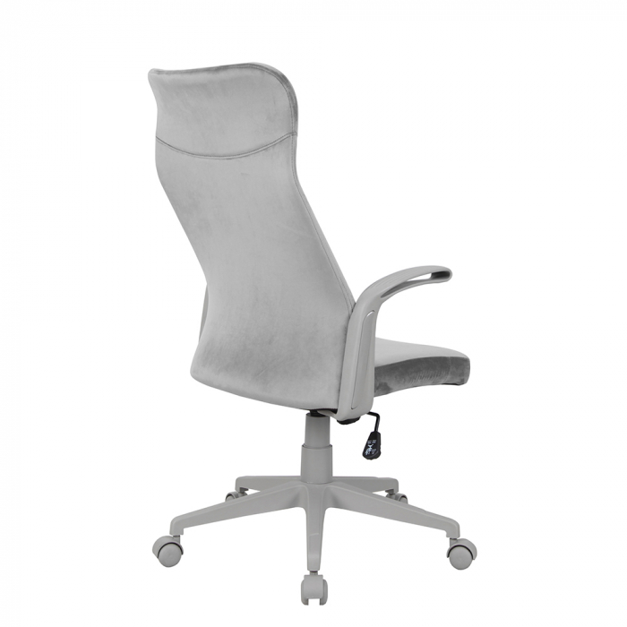 Scaun de birou Ego gri textil cu mecanism Lock & Tilt – vedere laterală [3]