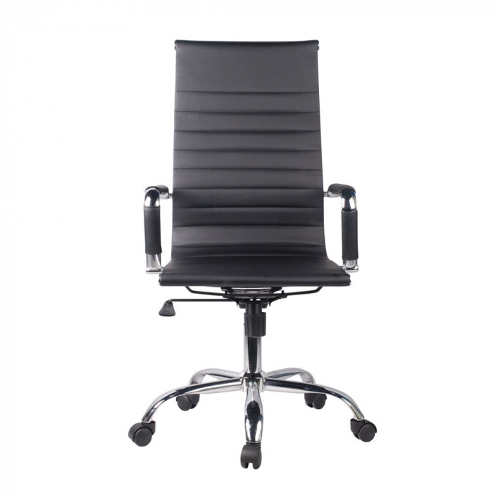 Scaun birou negru piele ecologică crom Carol [2]