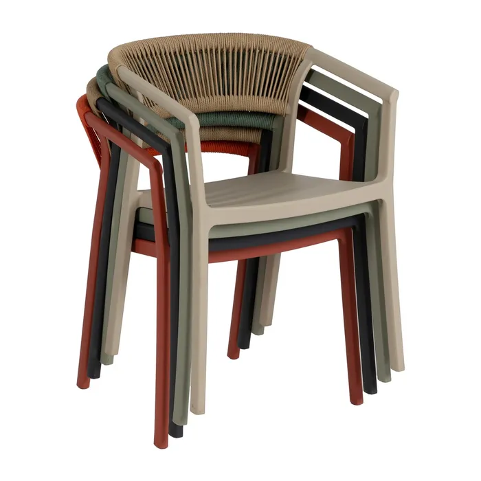 Scaun stivuibil de exterior din polipropilenă cu spătar împletit [3]