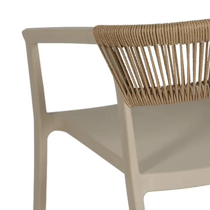 Scaun stivuibil de exterior din polipropilenă cu spătar împletit [10]