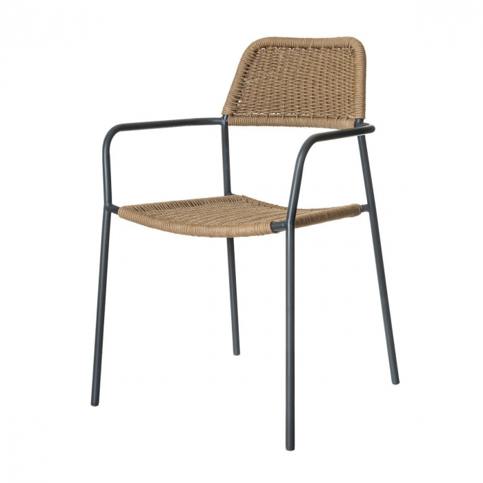 Scaun Milos Charcoal Coffee – mobilier boho industrial pentru terase rustice, restaurante mediteraneene și grădini naturale [5]