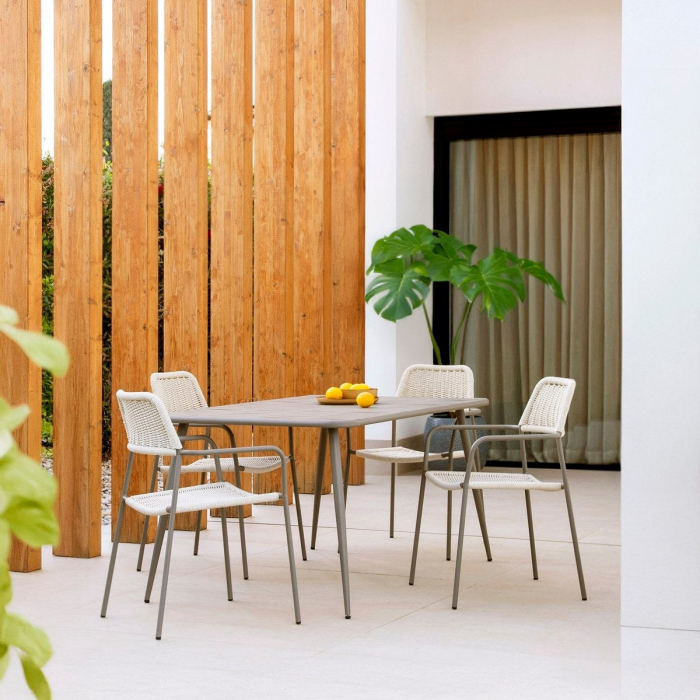 Scaun Milos Silt Cream – stil boho relaxat pentru terase horeca, grădini naturale și spații de dining exterior [10]