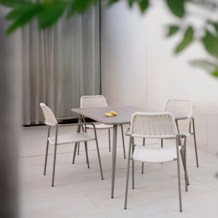 Scaun Milos Silt Cream – stil boho relaxat pentru terase horeca, grădini naturale și spații de dining exterior [11]
