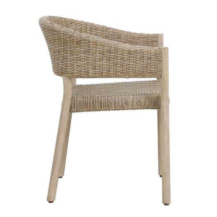 Scaun din lemn de eucalipt cu împletitură boho [9]
