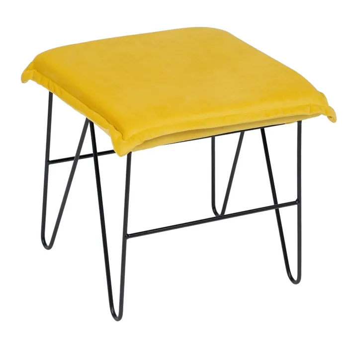 Taburet, Metal Catifea, Galben - creativdeco.ro [1]