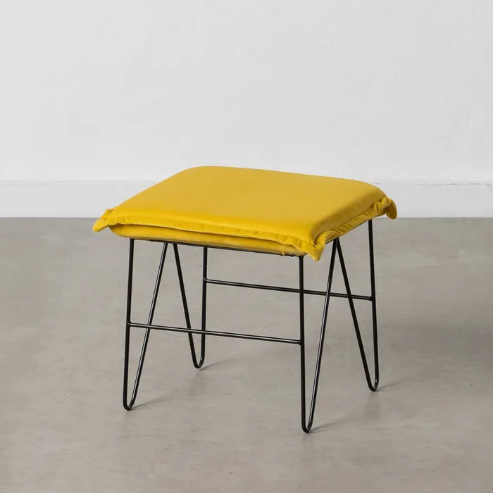 Taburet, Metal Catifea, Galben - creativdeco.ro [3]