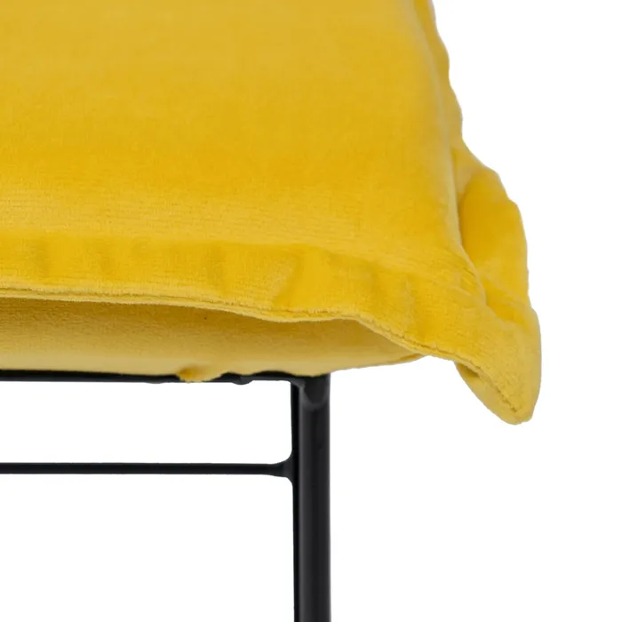 Taburet, Metal Catifea, Galben - creativdeco.ro [5]