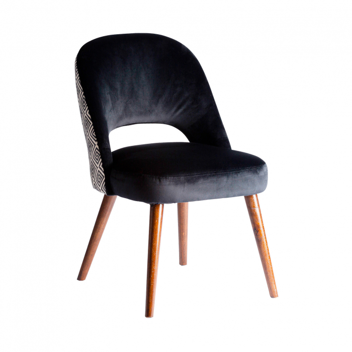 Scaun catifea contemporan negru alb|Scaune moderne de calitate [3]