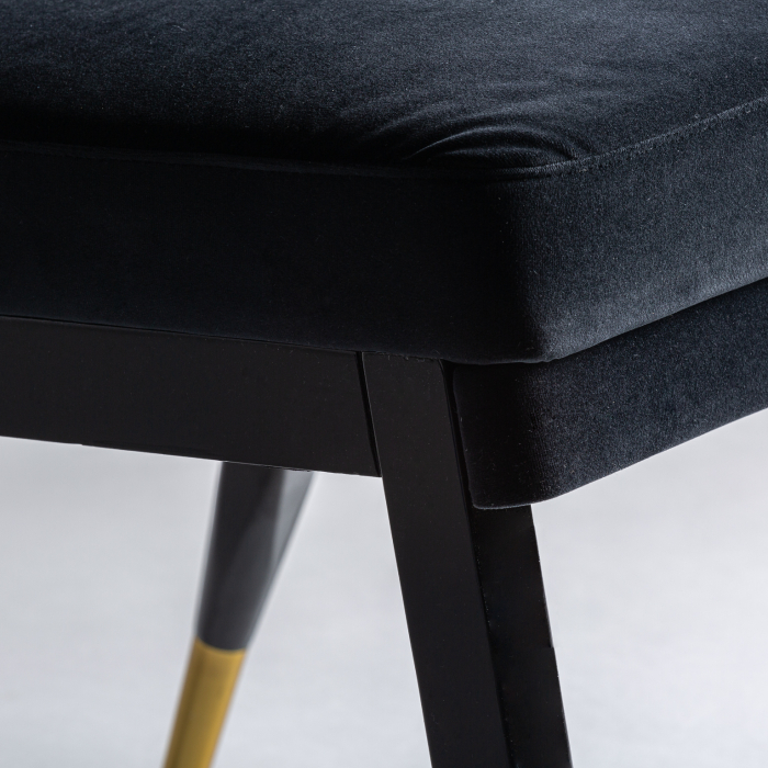 Scaun catifea Art Deco negru auriu|Scaune elegante de calitate [5]