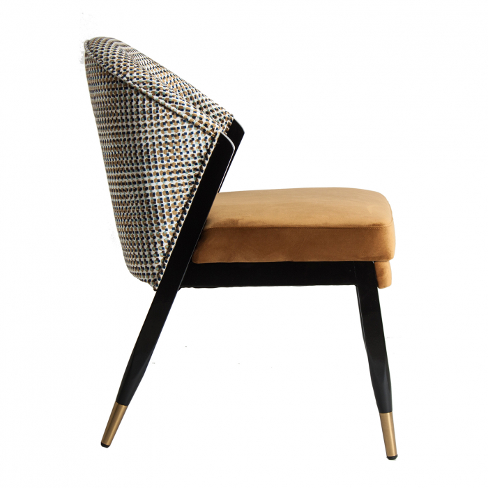 Scaun catifea Ocru contemporan|Scaune elegante de calitate [4]