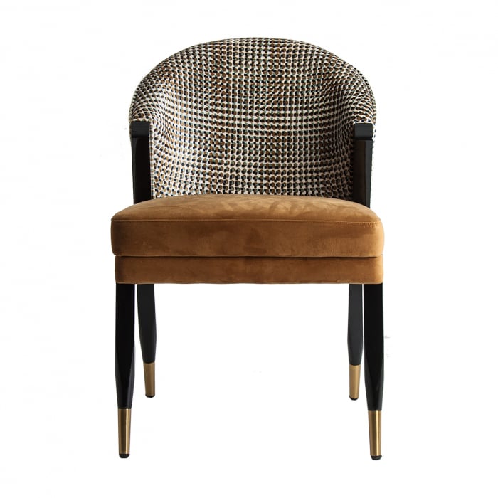Scaun catifea Ocru contemporan|Scaune elegante de calitate [3]