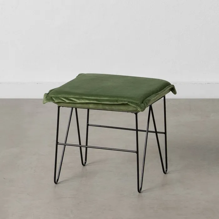 Taburet din Metal si Catifea Verde - creativdeco.ro [2]