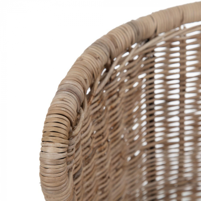 Scaun din fibră naturală cu structură metalică – design organic modern [5]