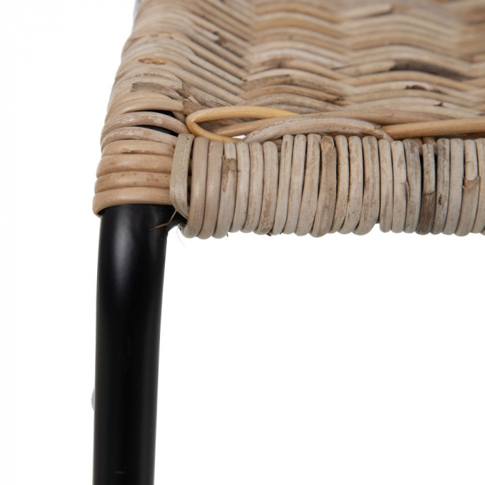 Scaun din fibră naturală cu structură metalică – design organic modern [8]