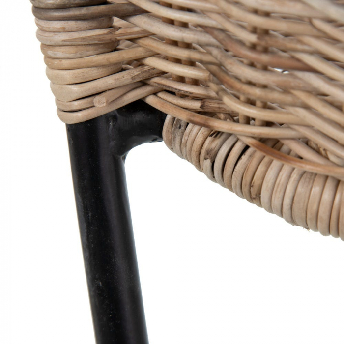 Scaun din fibră naturală cu structură metalică – design organic modern [9]