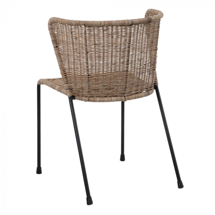 Scaun din fibră naturală cu structură metalică – design organic modern [4]
