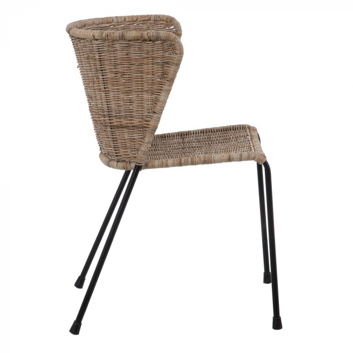 Scaun din fibră naturală cu structură metalică – design organic modern [3]