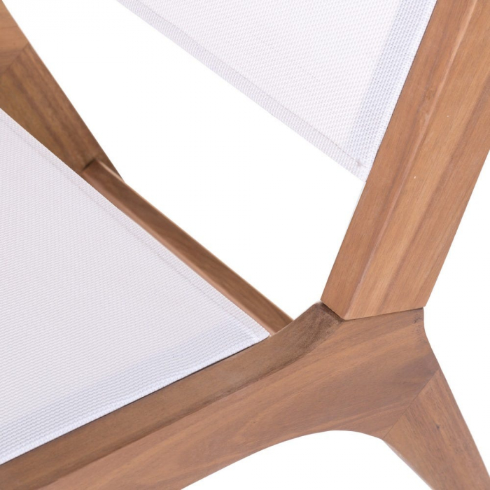 Scaun de relaxare Nina alb-natural din lemn acacia, stil modern pliabil [4]