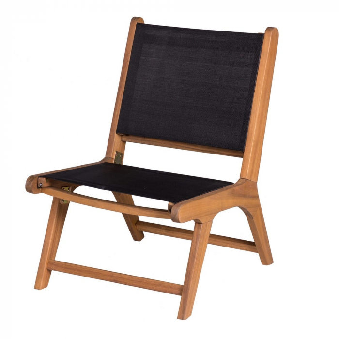 Scaun Relax Nina negru-natural din lemn acacia, contrast modern pliabil [1]