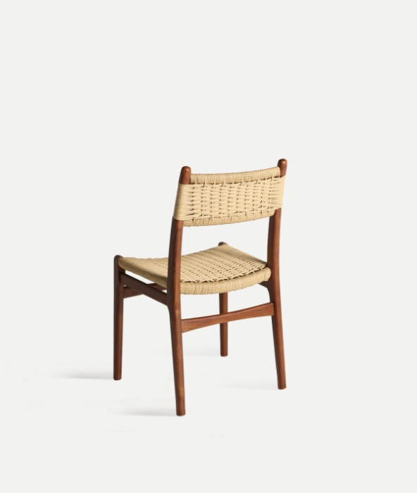 Scaun din lemn de fag maro cu șezut împletit din funie bej WHEL – scaun natural pentru dining [5]