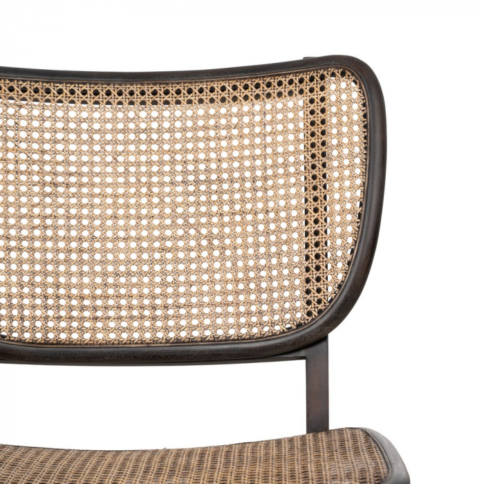Scaun mahon si ratan negru pentru decor exotic|Scaune elegante cu design natural si contrast rafinat [5]