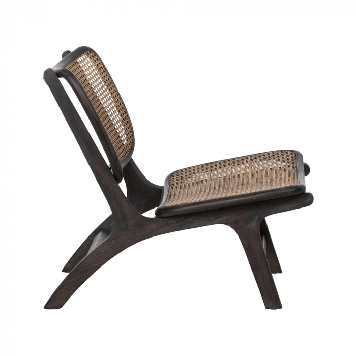 Scaun mahon si ratan negru pentru decor exotic|Scaune elegante cu design natural si contrast rafinat [3]