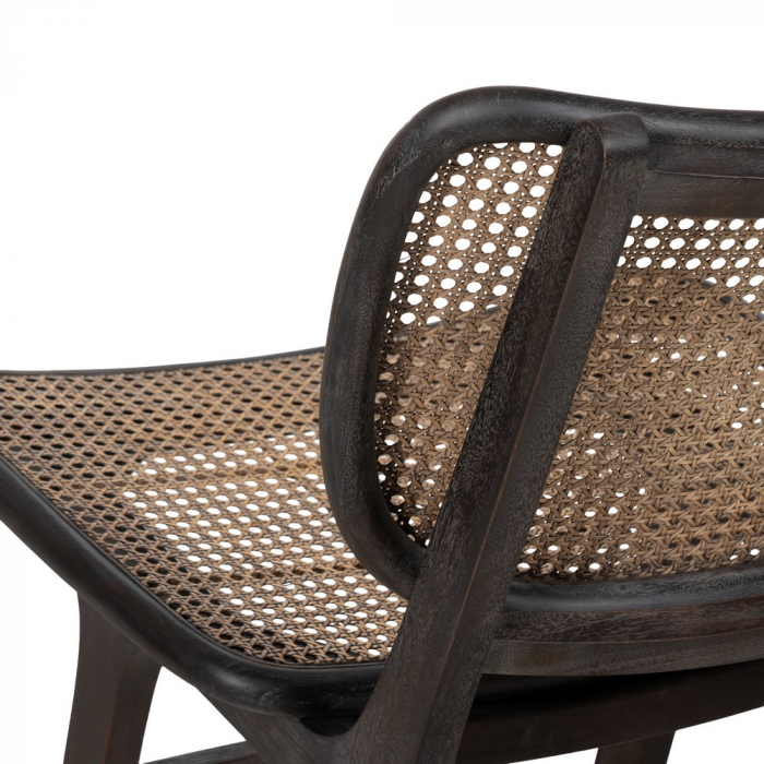 Scaun mahon si ratan negru pentru decor exotic|Scaune elegante cu design natural si contrast rafinat [9]