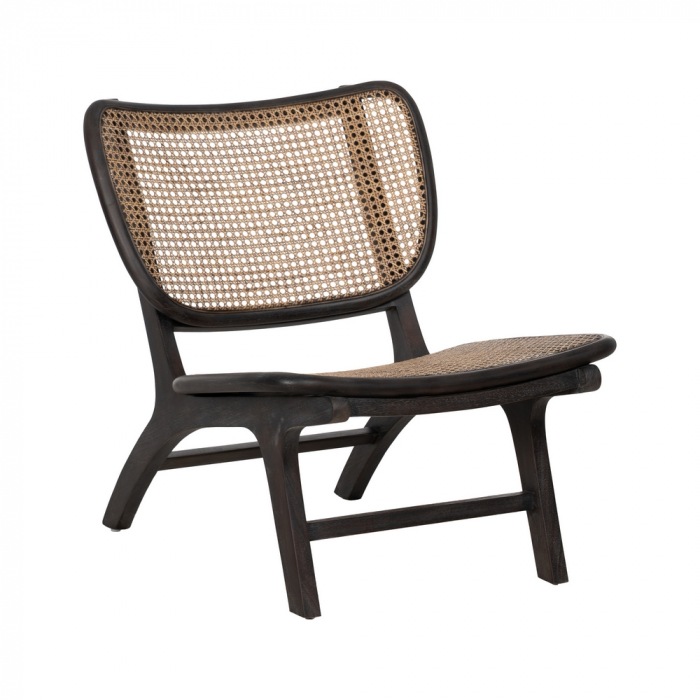 Scaun mahon si ratan negru pentru decor exotic|Scaune elegante cu design natural si contrast rafinat [2]