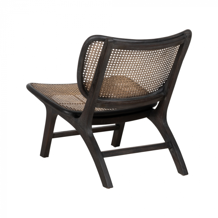 Scaun mahon si ratan negru pentru decor exotic|Scaune elegante cu design natural si contrast rafinat [4]
