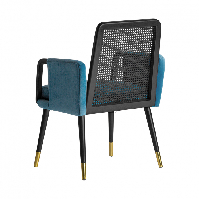 Scaun vintage lemn nuc catifea|Scaune elegante [4]
