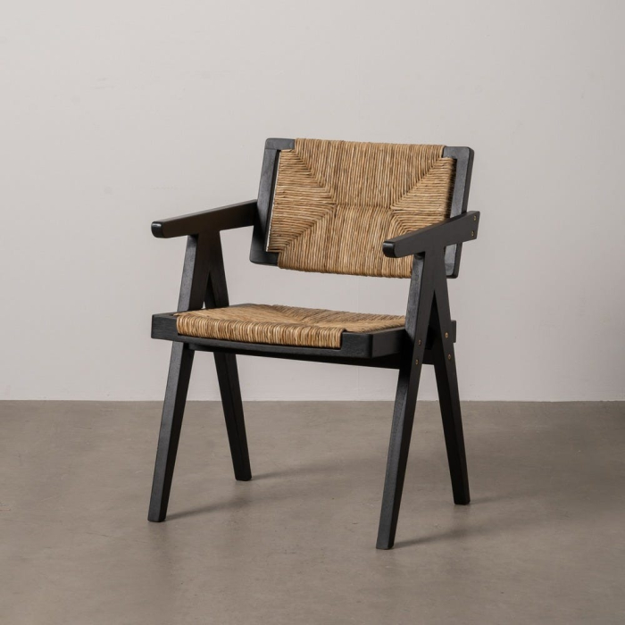 Scaun pandan impletit si tec pentru decor contemporan|Scaune naturale cu finisaj modern [14]