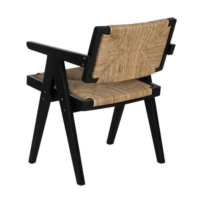 Scaun pandan impletit si tec pentru decor contemporan|Scaune naturale cu finisaj modern [4]