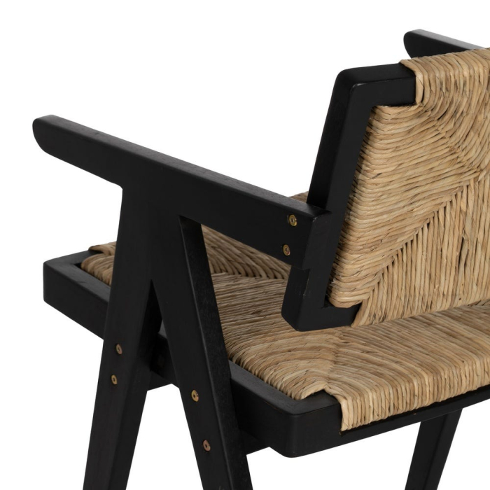 Scaun pandan impletit si tec pentru decor contemporan|Scaune naturale cu finisaj modern [11]