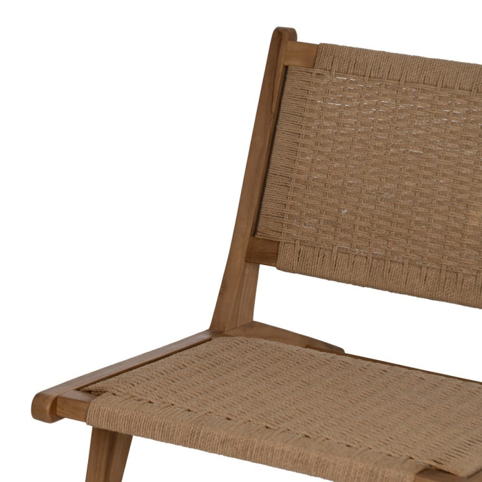 Scaun confortabil tec si plasa pentru decor natural|Scaune durabile din lemn pentru interioare relaxante [6]