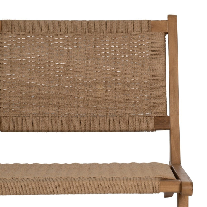 Scaun confortabil tec si plasa pentru decor natural|Scaune durabile din lemn pentru interioare relaxante [5]