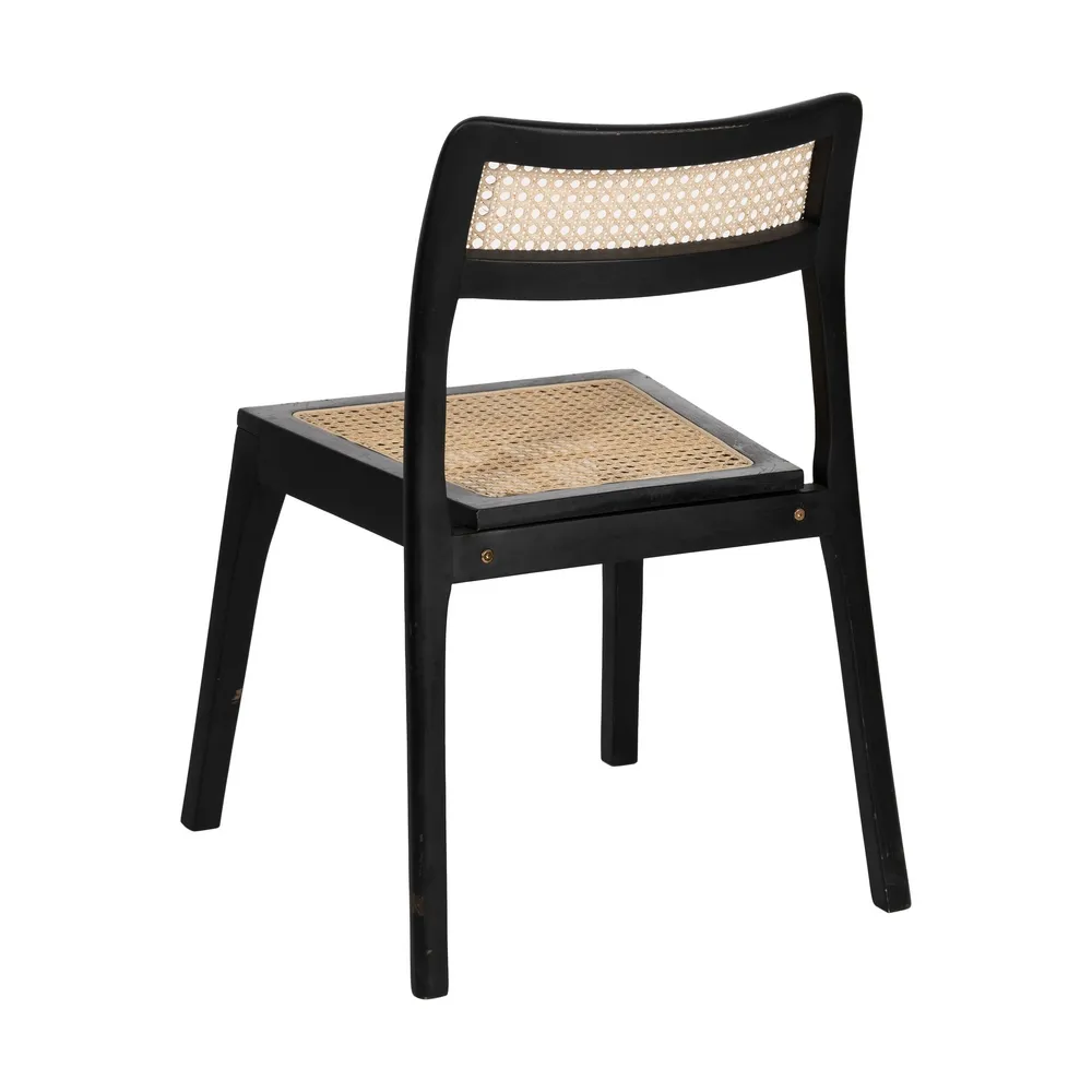 Scaun ratan natur-negru cu baza solida|Scaune naturale cu design contemporan [4]
