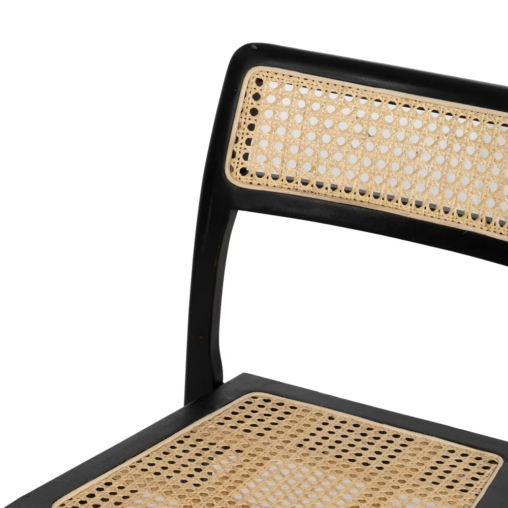 Scaun ratan natur-negru cu baza solida|Scaune naturale cu design contemporan [8]