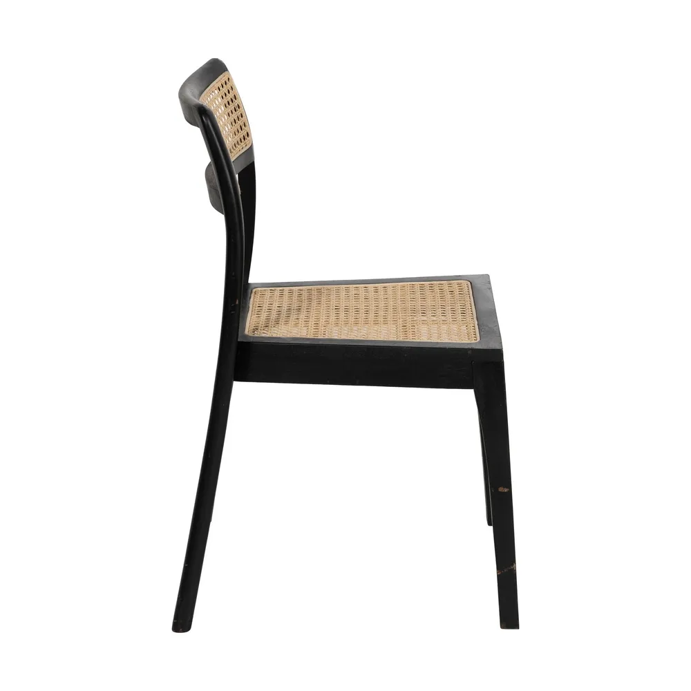 Scaun ratan natur-negru cu baza solida|Scaune naturale cu design contemporan [5]