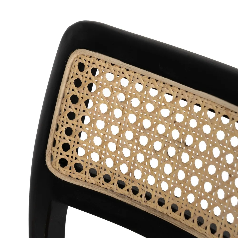 Scaun ratan natur-negru cu baza solida|Scaune naturale cu design contemporan [9]