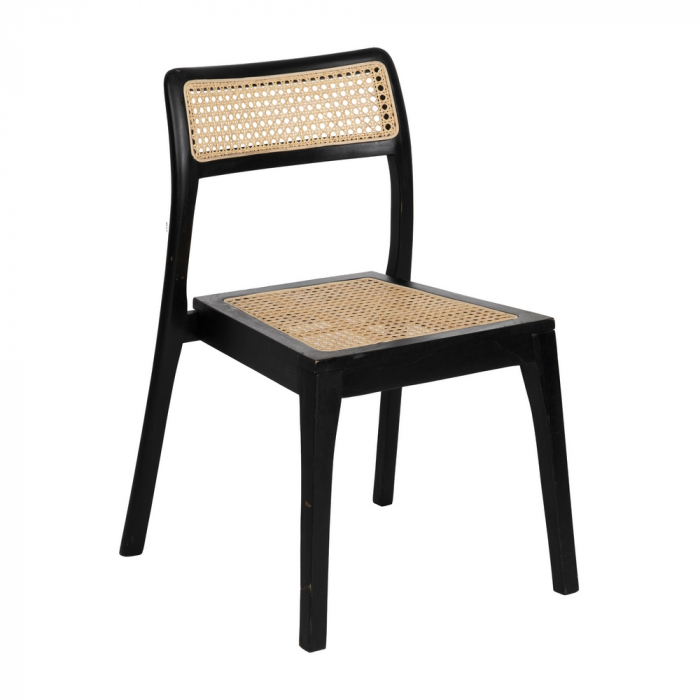 Scaun ratan natur-negru cu baza solida|Scaune naturale cu design contemporan [3]