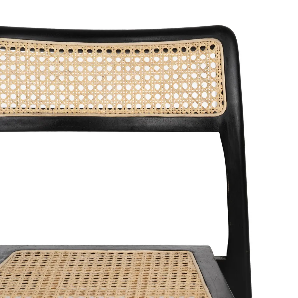 Scaun ratan natur-negru cu baza solida|Scaune naturale cu design contemporan [7]