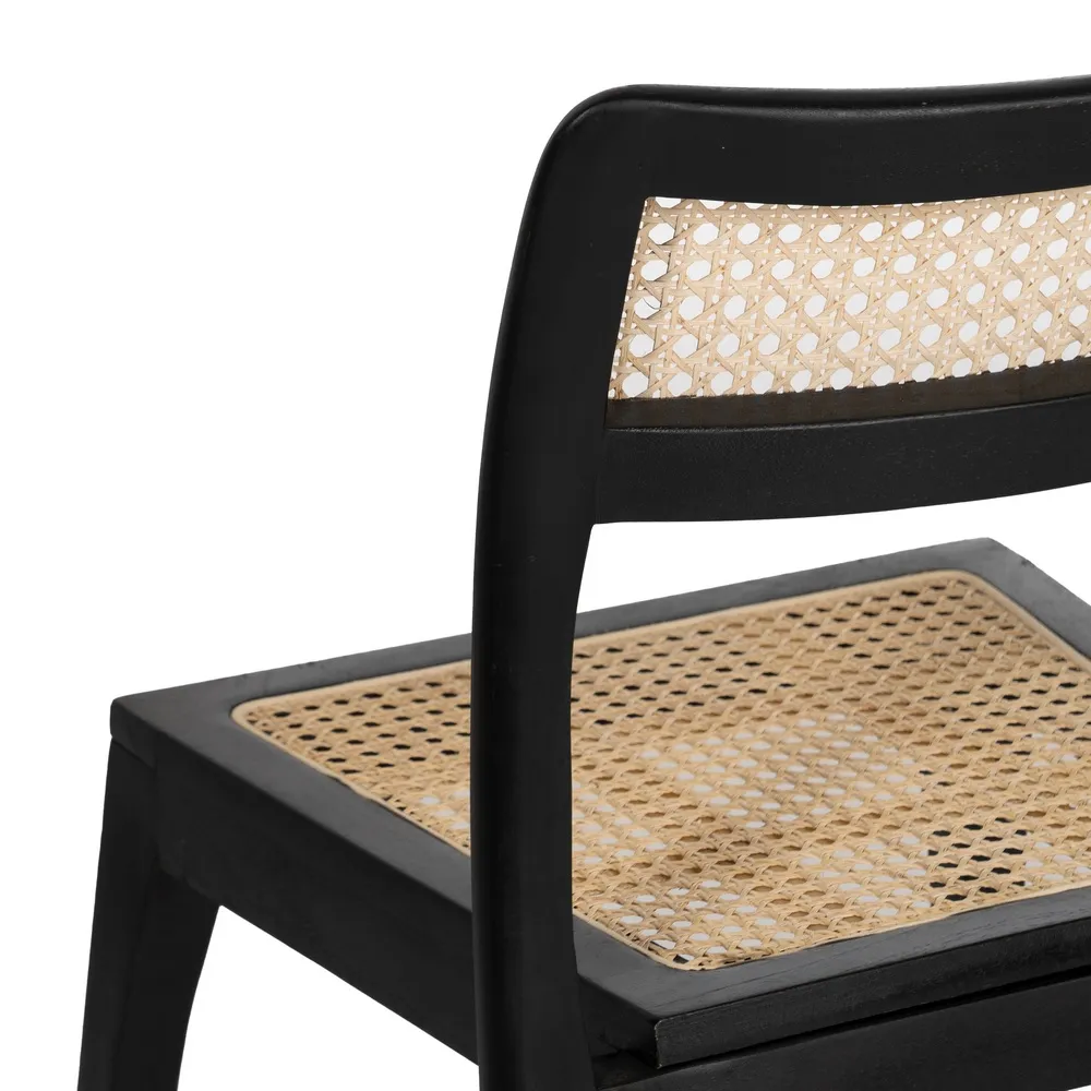 Scaun ratan natur-negru cu baza solida|Scaune naturale cu design contemporan [6]