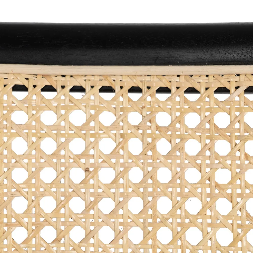 Scaun ratan natur-negru cu baza solida|Scaune naturale cu design contemporan [11]
