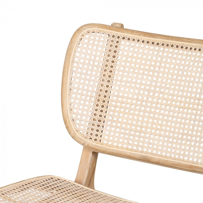 Scaun ratan si tec pentru decor japandi|Scaune cu inspiratie tropicala pentru interioare naturale [6]