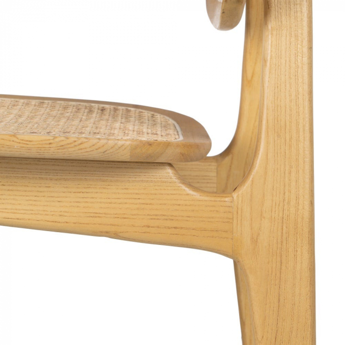 Scaun lemn ulm și ratan împletit – design scandinav rustic modern [10]