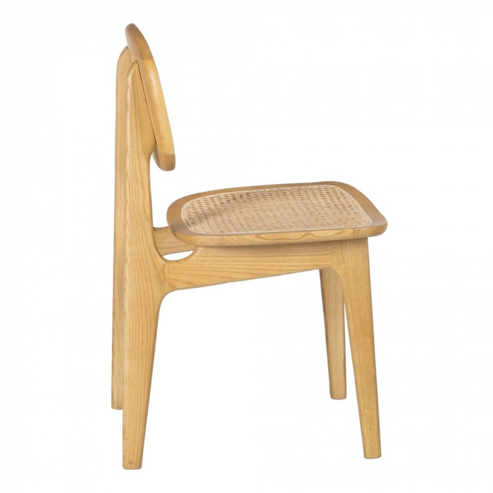 Scaun lemn ulm și ratan împletit – design scandinav rustic modern [4]