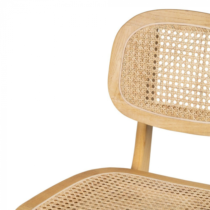 Scaun lemn ulm și ratan împletit – design scandinav rustic modern [8]