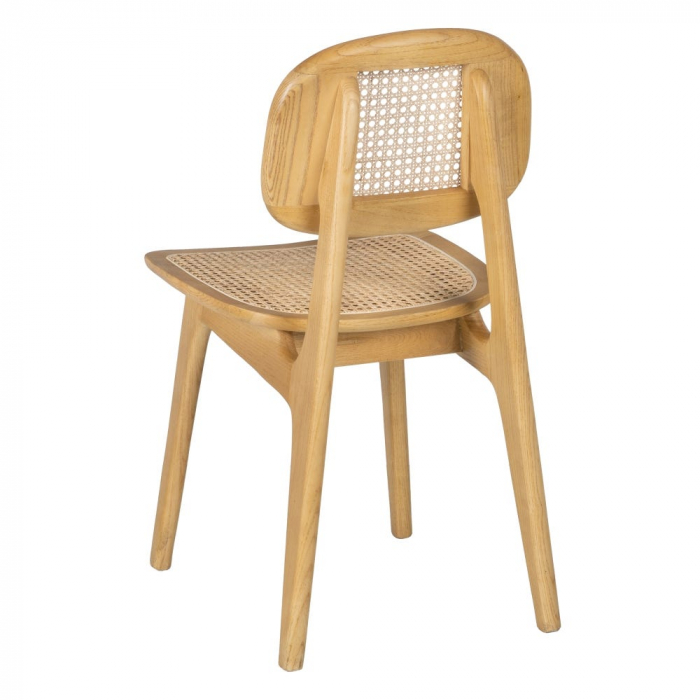 Scaun lemn ulm și ratan împletit – design scandinav rustic modern [5]